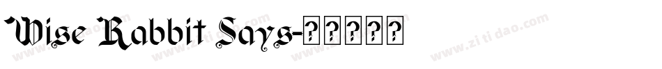 Wise Rabbit Says字体转换